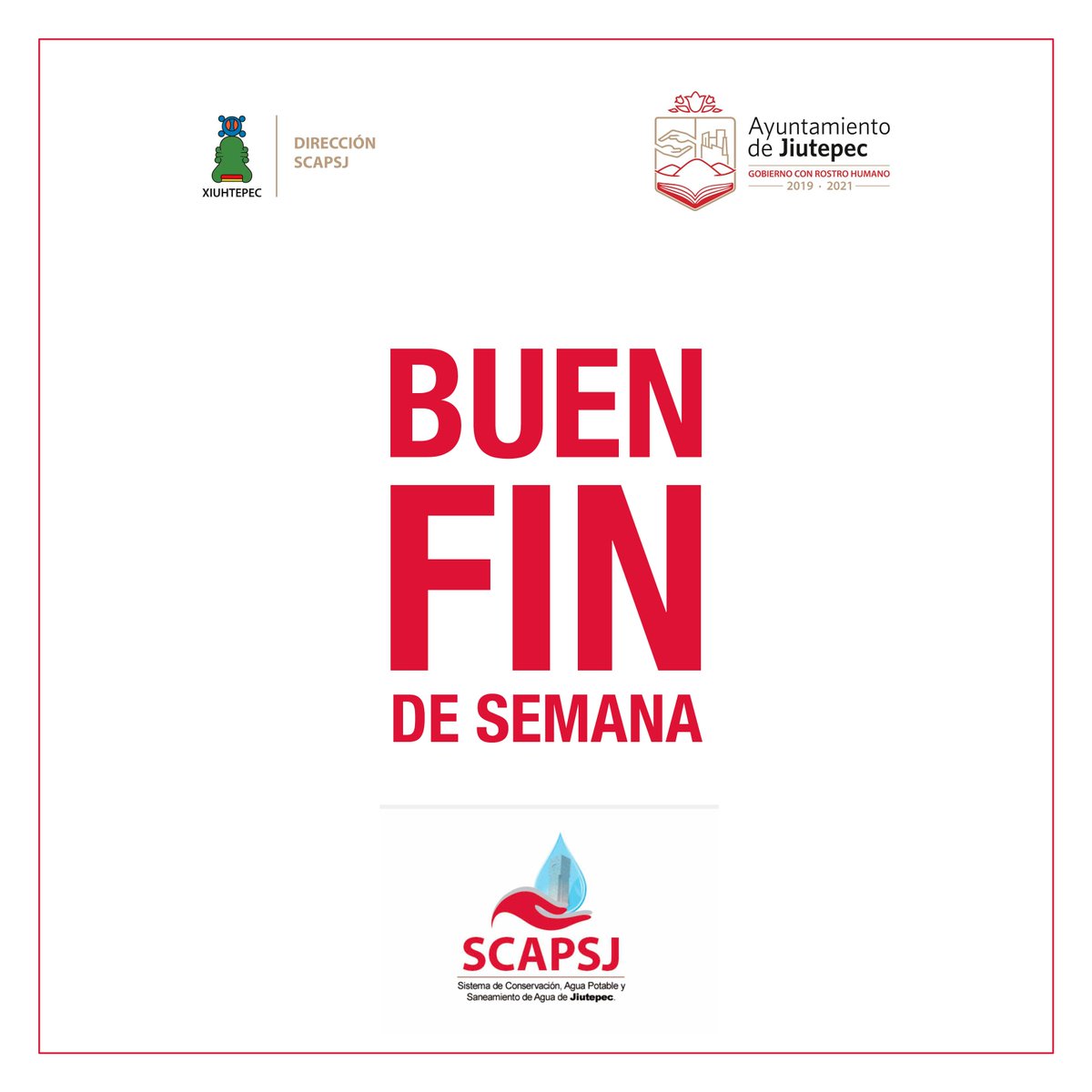 SCAPSJ's tweet photo. @SCAPSJ te desea un buen fin de semana a lado de tus seres queridos https://t.co/MKI0FQEUgx