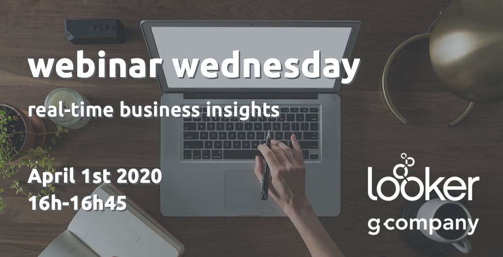 Join us for a webinar on April 1st with our newest BI/Analytics partner - Looker.
Explore, analyze and share real-time Business Intelligence!

You and us. April 1. 16.00-16.45 hrs.

bit.ly/3duPrjs
#data #analytics #datascience #BI