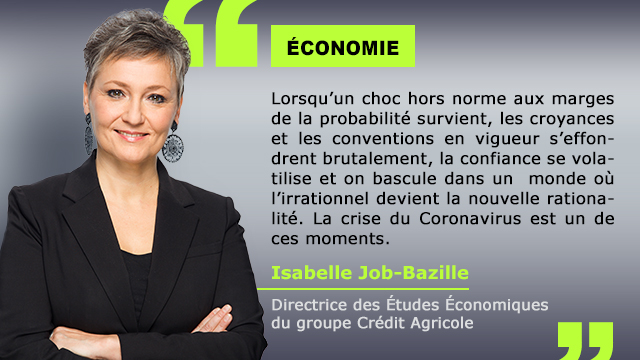 Credit_Agricole's tweet photo. [Analyse #éco] 👉 https://t.co/AKxAhVwWBe Lisez la dernière tribune LinkedIn d'@Isabelle_Job sur la crise mondiale et inédite du #Coronavirus. Un moment hors normes avec un triple choc : sanitaire, économique et financier. https://t.co/dtlifPVypY