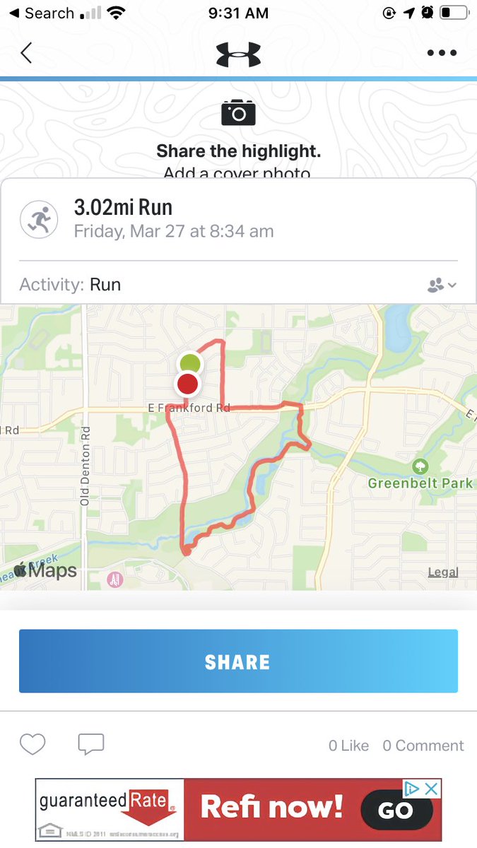 maestrapatino's tweet photo. #fabfitfriday started with yoga, an OTF workout and 3 mile run! Thanks @KariTolle @JewelMalafronte for suggesting OTF! I was able to supplement my usual workout with this 😁 hmm I was really close to making the shape of Texas with my run 😂@SiglerStars https://t.co/cKq6oITcU7