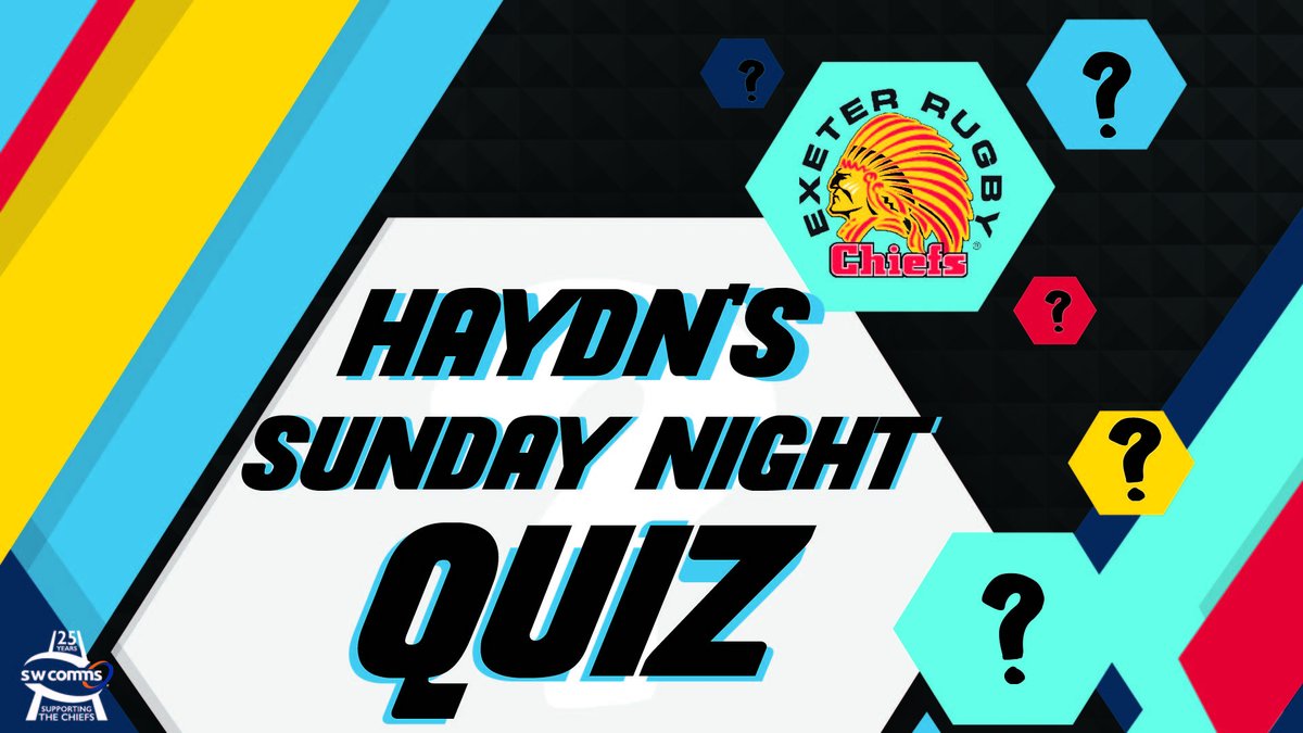 Exeter Chiefs (@exeterchiefs) on Twitter photo 📢 - CALLING ALL <a href="/ExeterChiefs/">Exeter Chiefs</a> supporters and rugby fans in general - this Sunday (8pm), our very own Quizzy Rascal <a href="/haydnthomas9/">Haydn Thomas</a> will be conducting a special Facebook Live Chiefs / Rugby Quiz on the official Chiefs page
We'd love you to get involved, so join us from this time 📢 - CALLING ALL <a href="/ExeterChiefs/">Exeter Chiefs</a> supporters and rugby fans in general - this Sunday (8pm), our very own Quizzy Rascal <a href="/haydnthomas9/">Haydn Thomas</a> will be conducting a special Facebook Live Chiefs / Rugby Quiz on the official Chiefs page
We'd love you to get involved, so join us from this time