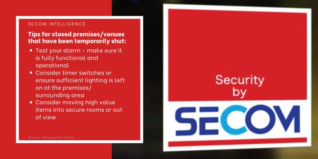 secomplc's tweet photo. With more and more people working from home, offices and other venues could potentially be at greater threat of theft or damage. Here are some simple tips to help minimise the risk. #Security #StaySafe https://t.co/i4uGA7swOG