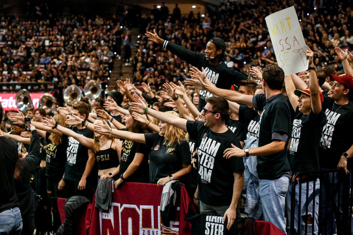 FSUTickets's tweet photo. #FlashbackFriday ft. @FSUHoops &amp; the @NoleZoneFSU 

Sold out blackout - a night to remember at the Tuck 🖤 https://t.co/uNiV5vHc6v