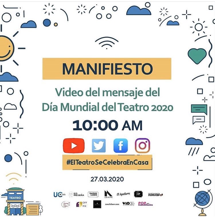 #diamundialdelteatro 
#ElTeatroSeCelebraEnCasa