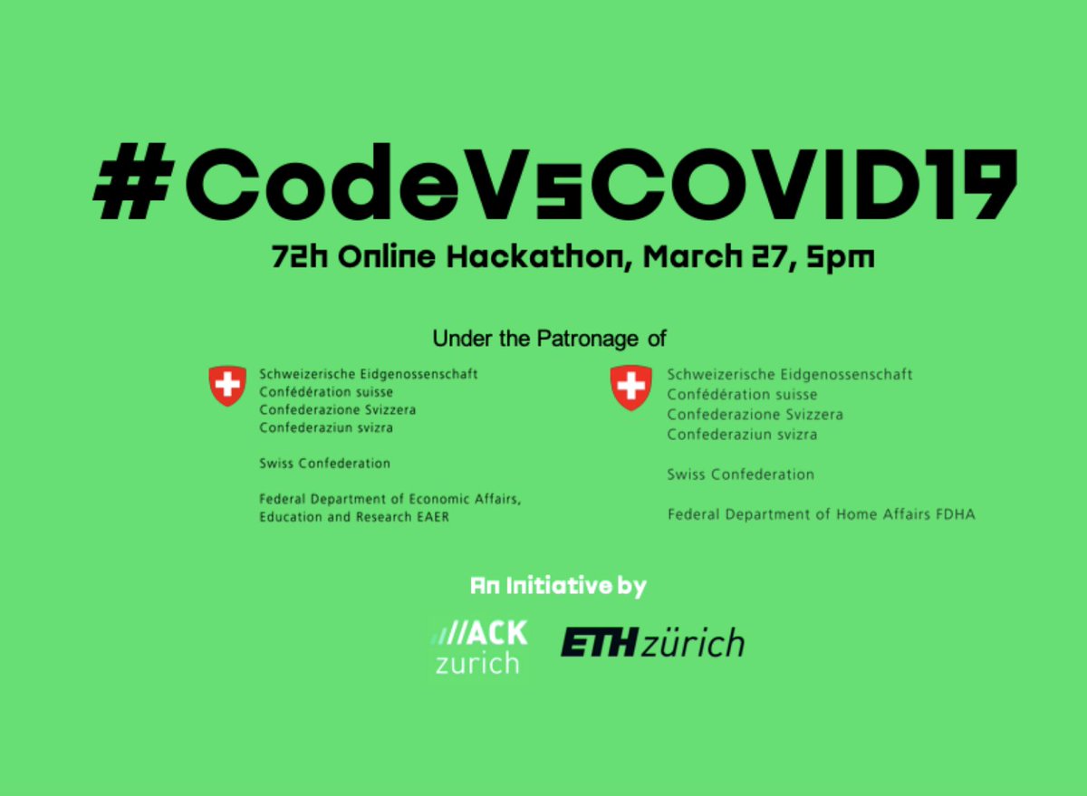This weekend <a href="/hackzurich/">HackZurich</a> takes on the challenge.
Virtual hackathon #CodevsCovid19 starts at 5 pm CET. 

@IBMCH ist dabei! Are you? 

codevscovid19.org