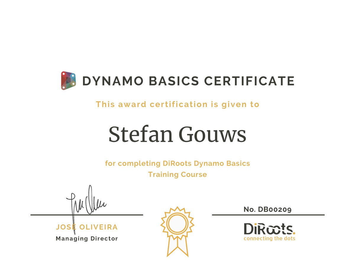 FamousGouws's tweet photo. Done & Dusted! Go and look at @DiRoots17 short Online Course for #Dynamo Out! #BIM #Revit #DiRoot #FutureCities #Training #OnlineLearning #architecture #Design #DesignManager #BIMdesignLead #FutureBIM #BIMspecialist #BIMlead #BIMspecialist https://t.co/lQ5ijoNCM3