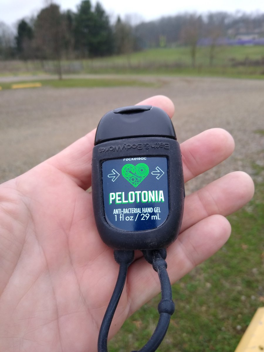 NLPHow's tweet photo. Feeling a lot of love for @Pelotonia and @bathbodyworks lately. The Pocketbacs from the swag bags were the only hand sanitizer I had for a few weeks. https://t.co/9VM624p3p3