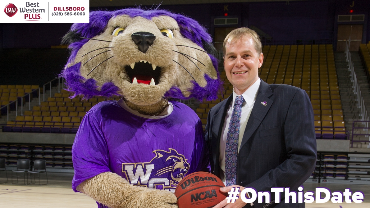Catamounts's tweet photo. #OnThisDate Mar. 27, 2018 by @bwriverescape @WCU  hired @MarkProsser15 as its next @WCU_MBB head coach. #ItStarted https://t.co/ZAyHJKRnFv