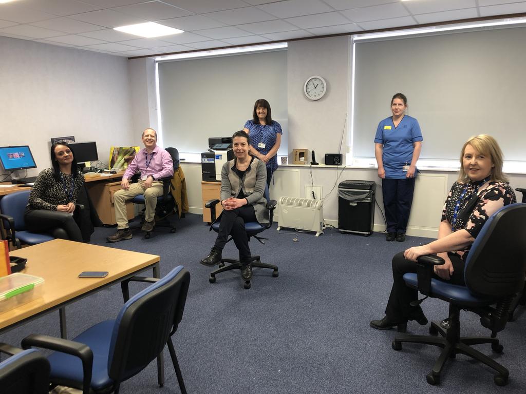 InverclydeHSCP's tweet photo. Frailty Hub working to safely discharge people from IRH and practice safe distancing #Home1st https://t.co/tgtKuqLsRX