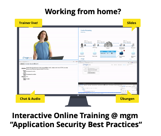 mgm_secp's tweet photo. Are you #WorkingatHome ? Use the time for our online #training: Best practices for secure web applications!

Bookable from 3 participants! Ask for your offer today! 

https://t.co/1qK6rcGCQd https://t.co/hWz6ODL0ZR