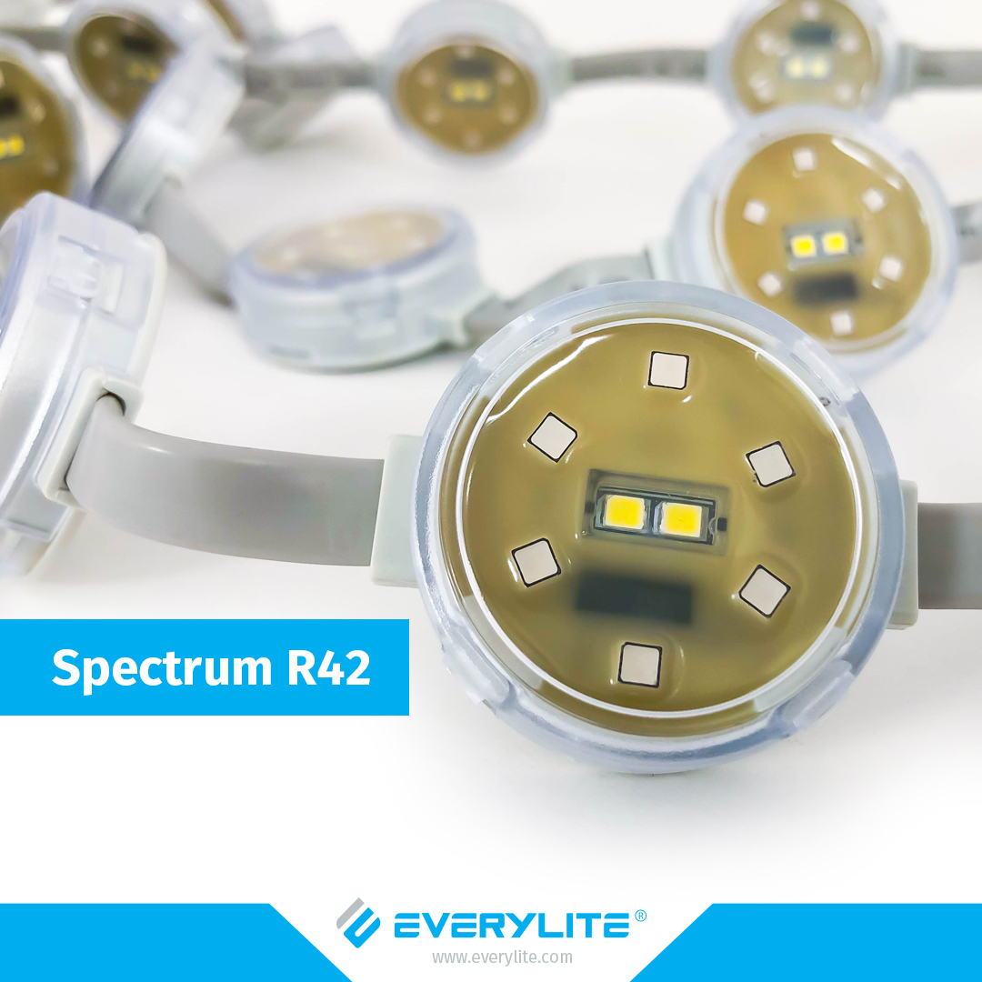 Everylite's tweet image. This is the solution for your next DMX project. R42 combines the perfect average size for channel letters, bright colors, RGBW option, and IP68 all together. What more can you wish for? 

#ledcolors #pixellights #everylite #spectrum #ledmodules #colorchanging #dmx #rgb #orlando