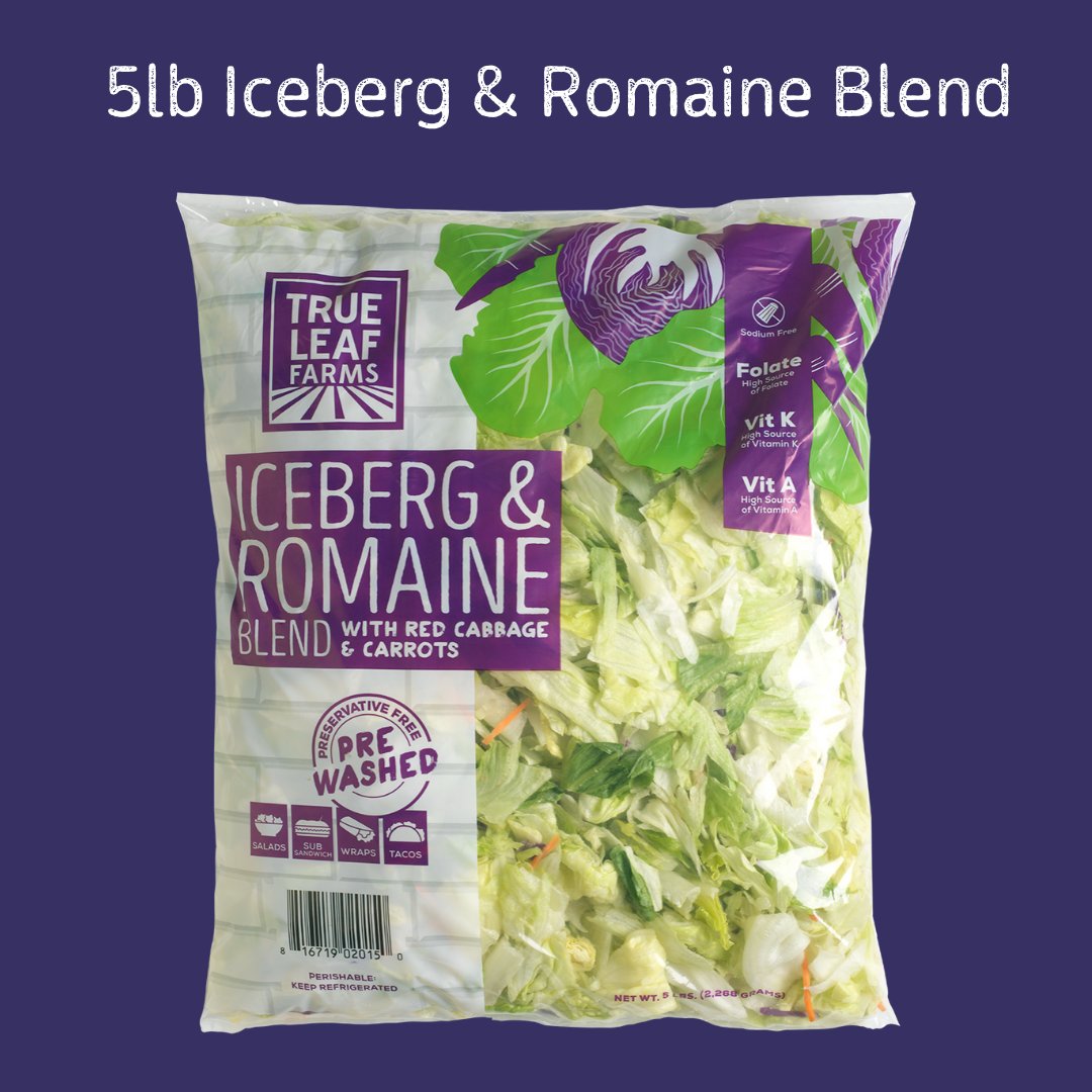 Church_Brothers's tweet photo. Both our Salad Mix and Iceberg and Romaine Blend come in 5lb poly bags. Both great for salads, subs, wraps and tacos! #clubpack #retail #iceberg #WeRSaladGrowers https://t.co/6yRKVUR1Ou