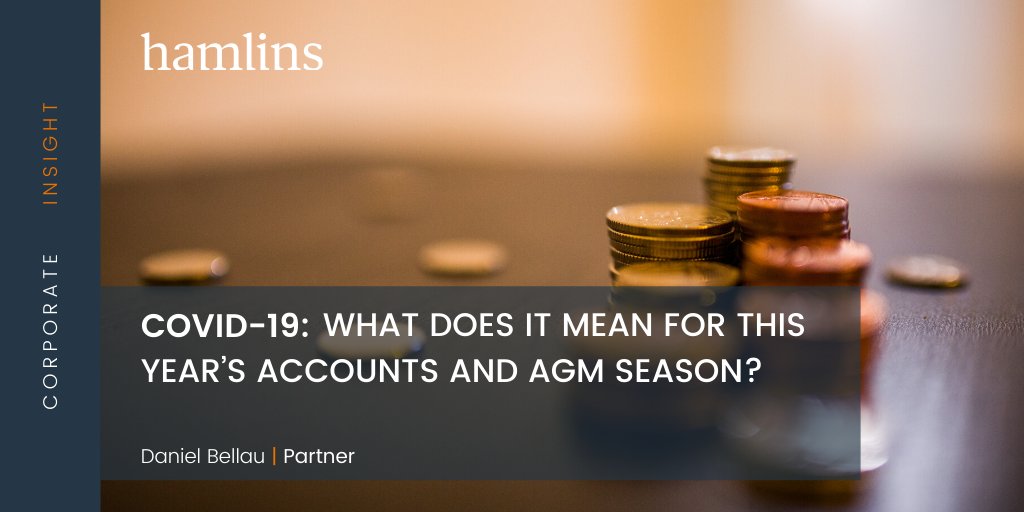 HamlinsLLP's tweet photo. Partner @dbellau considers the implications for account filing and AGMs, in light of the measures implemented by the UK Government in response to Covid-19 #AGM #accounts https://t.co/w7r6HdfRJI https://t.co/pHIdHVgmQy