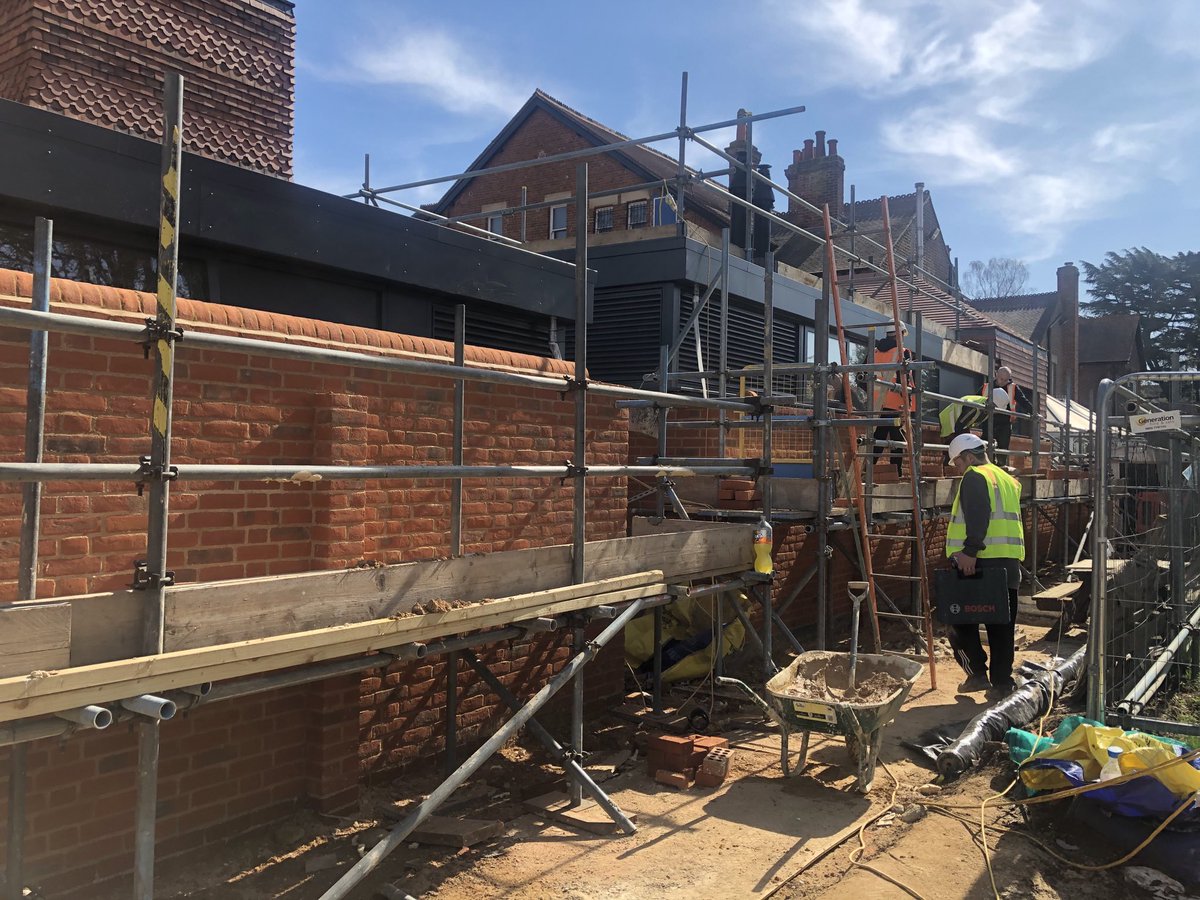 At last some sunshine. St Clare’s new kitchen has been making great progress with some beautiful brickwork