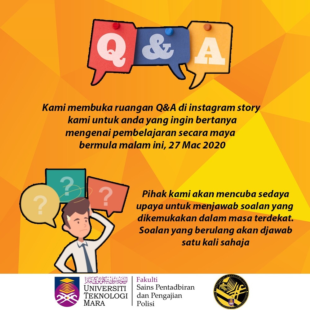 smfscpolicy's tweet photo. Assalamualaikum dan salam UiTM dihatiku, disini kami ingin memaklumkan bahawa pada malam ini kami akan membuka ruangan Q&amp;A kepada mereka yang ini bertanya mengenai pembelajaran secara maya ataupun apa sahaja yang berkaitan FSPPP😊
https://t.co/BPAHho3ogu https://t.co/SG3caYTt85