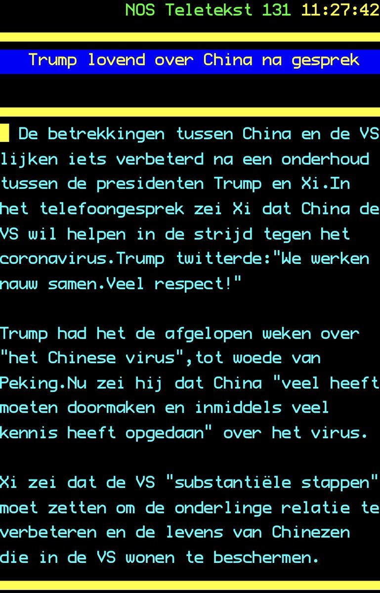 Beste ⁦<a href="/NOS/">NOS</a>⁩, Trump is één van de grootste verspreiders van misinformatie ter wereld. Hoe hij dit virus “noemt” of wat hij “zegt” dat de VS doet is geen nieuws. Het is meestal onwaar, en in een pandemie potentieel gevaarlijk. 

Stop met zijn tweets tot nieuws verheffen.