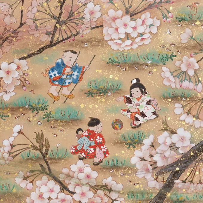 本日は
#さくらの日 
#エア花見 
#桜の日 

毎年見ていても、桜は毎回違う表情を見せてくれる気がします。??
桜を描く時は、ただひたすら、
その美しさを映しとりたい……
と願って筆を動かします。 