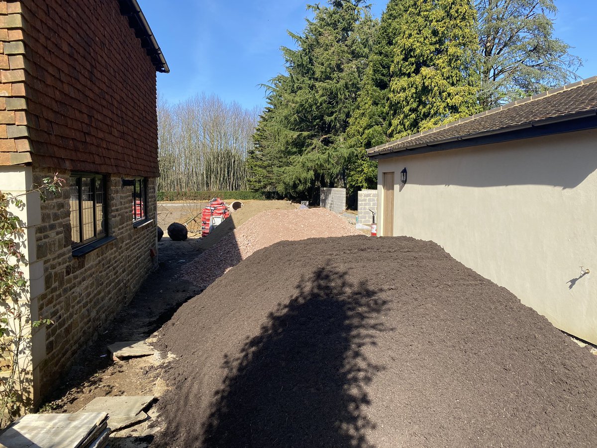 Crazy week!!! So much arrived on site ready for any further lock down situation. And <a href="/Royceturf/">Royce Turf</a> did us proud getting 650 rolls double quick. Also <a href="/Vande_Moortel/">Brickworks Vande Moortel</a> delivery and <a href="/CreepersKT15/">Creepers Nursery</a> with some outstanding trees. As well as <a href="/bunkabin/">Bunkabin</a> for sorting accommodation. <a href="/PollyannaWGD/">Pollyanna Wilkinson</a>