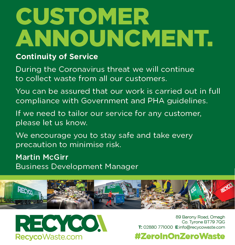 RecycoWaste's tweet photo. Continuity of Service - Recyco Customer Information. 
Please stay safe &amp; stay at home.
#ZeroInOnZero 🦠 https://t.co/tYakinfJhz