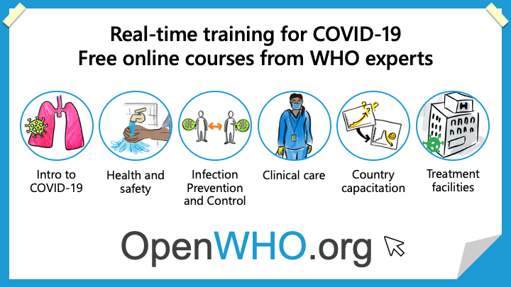 Preparation & knowledge is  to beating the  #coronavirus. Learn about coronaviruses & emergency response with  #OpenWHO courses:-Intro to  #COVID19-Health & safety-Infection prevention & control-Clinical care-Country capacitation-Treatment facilities https://bit.ly/3bvlPAO 