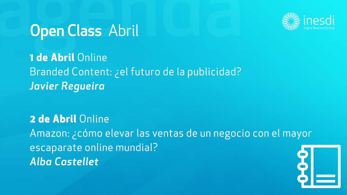 Inesdibts's tweet photo. El mes de abril está a la vuelta de la esquina. Y con él, dos nuevas #Openclass en #CampusOnline. Anota en tu agenda el día 1 📅 con @javierregueira y el día 2 📅 con @Alba_Castellet. 😊
Apúntate aquí ➡ https://t.co/8wZWuesXCX ⬅ 
#YoMeQuedoEnCasa #YoAprendoenCasa https://t.co/3AxbvR8XTS