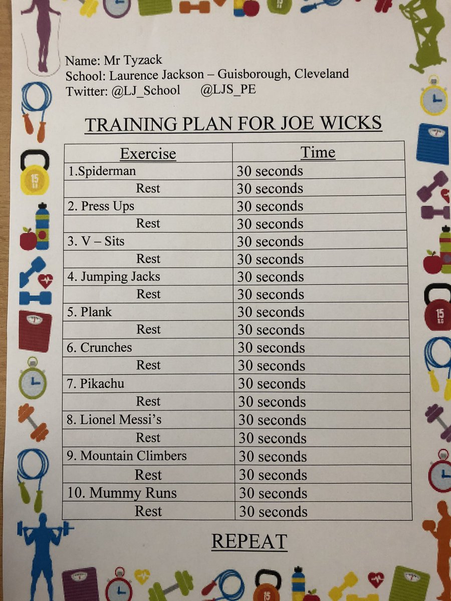 Workout Plan Joe Wicks Workout Daily Dumbbell 20 Minute Workout