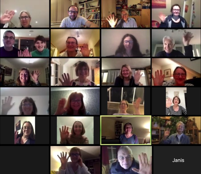 BSEChoir's tweet photo. Our first online VOCA session last night with a bunch of happy singers :)
See you next week guys! #Community #Choirs #KeepSinging https://t.co/qozLorOnID