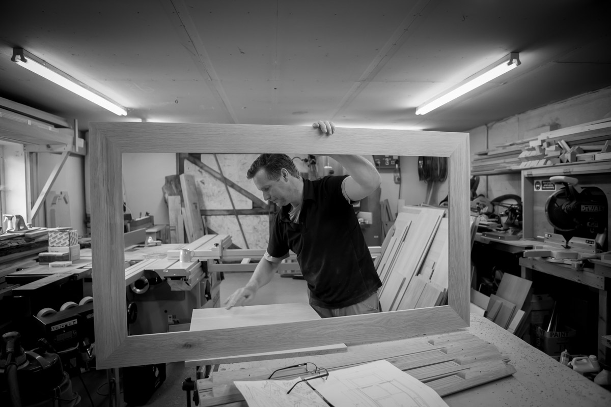 Dougal Black, Master Carpenter and bespoke furniture maker, in his workshop on Culloden Moor, Inverness, Scotland  #WeAreHighlandsAndIslands  #TheHillsAreAlwaysHere