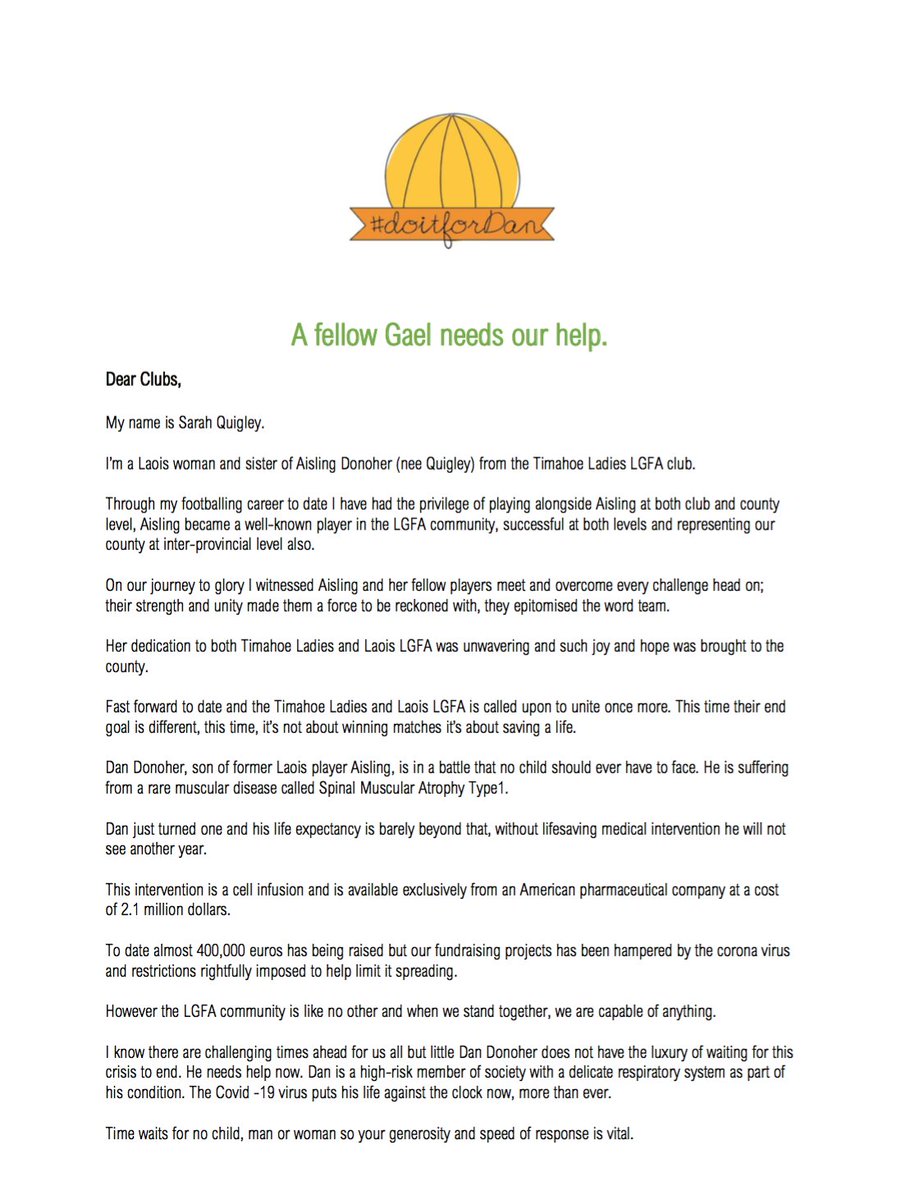 LadiesFootball's tweet photo. 🙏 Please read

A young boy needs our help. 

#doitfordan https://t.co/DRX0jwJpbD