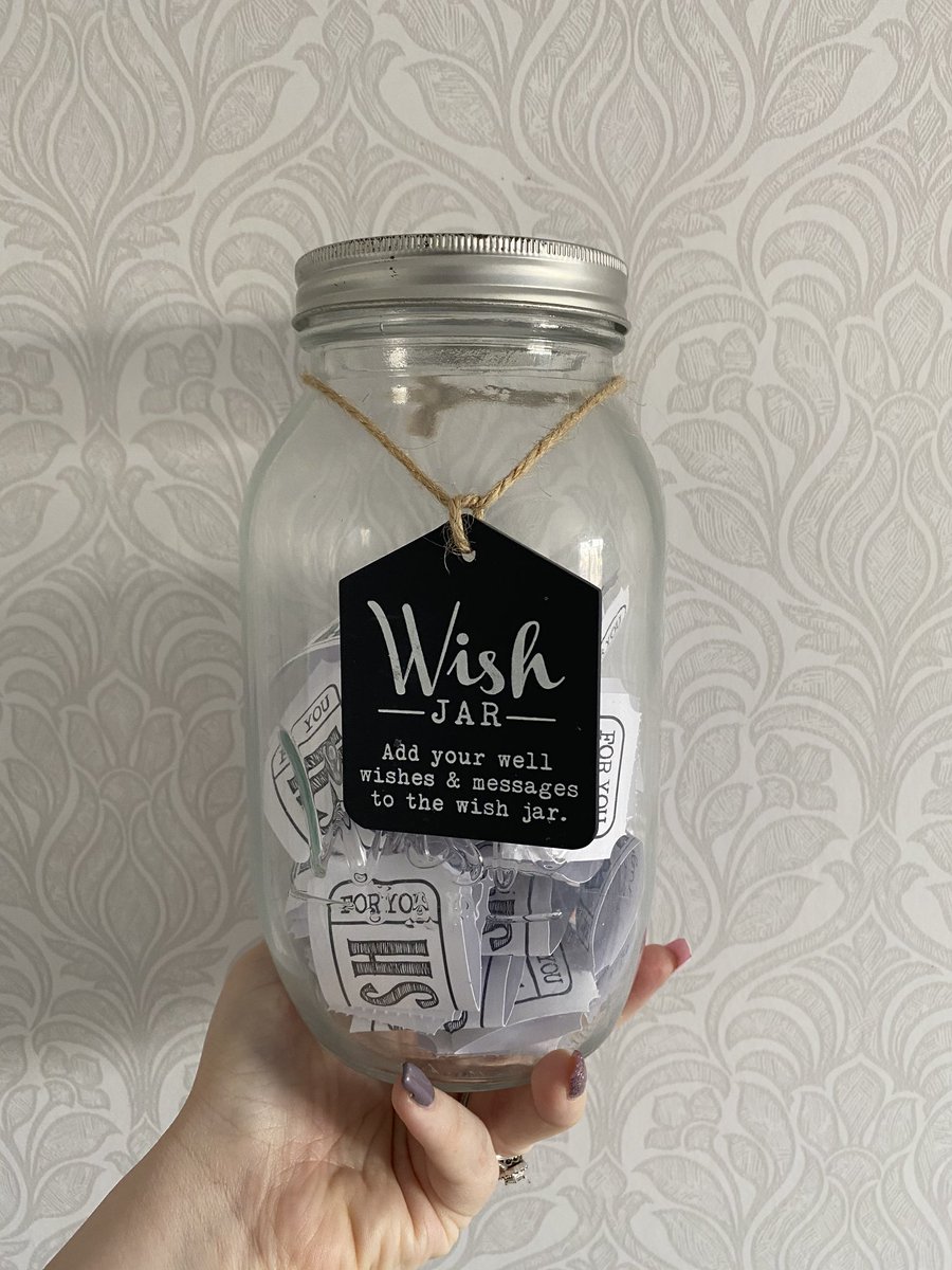 MrsWhitehead28's tweet photo. I’ve just finished for now my wish jar! I’ve put in all the things I want to do when we are out of isolation! Who else has made a wish jar? #StayHomeSavesLives #wishjar 🌈💫 https://t.co/b9USxxDdDo