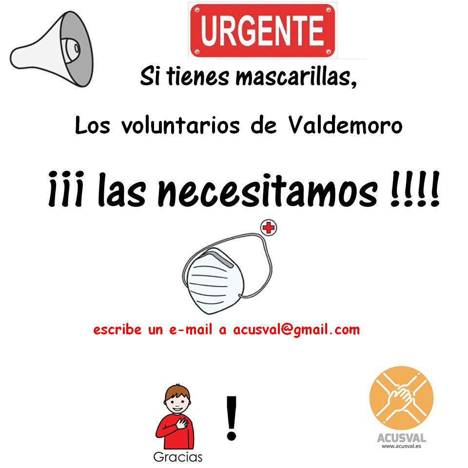 ACUSVAL's tweet image. ¿Quieres ayudarnos a combatir el #COVID19?

 Nuestros voluntarios necesitan mascarillas para ayudar a hacer la compra a personas vulnerables al contagio. 

Contamos contigo