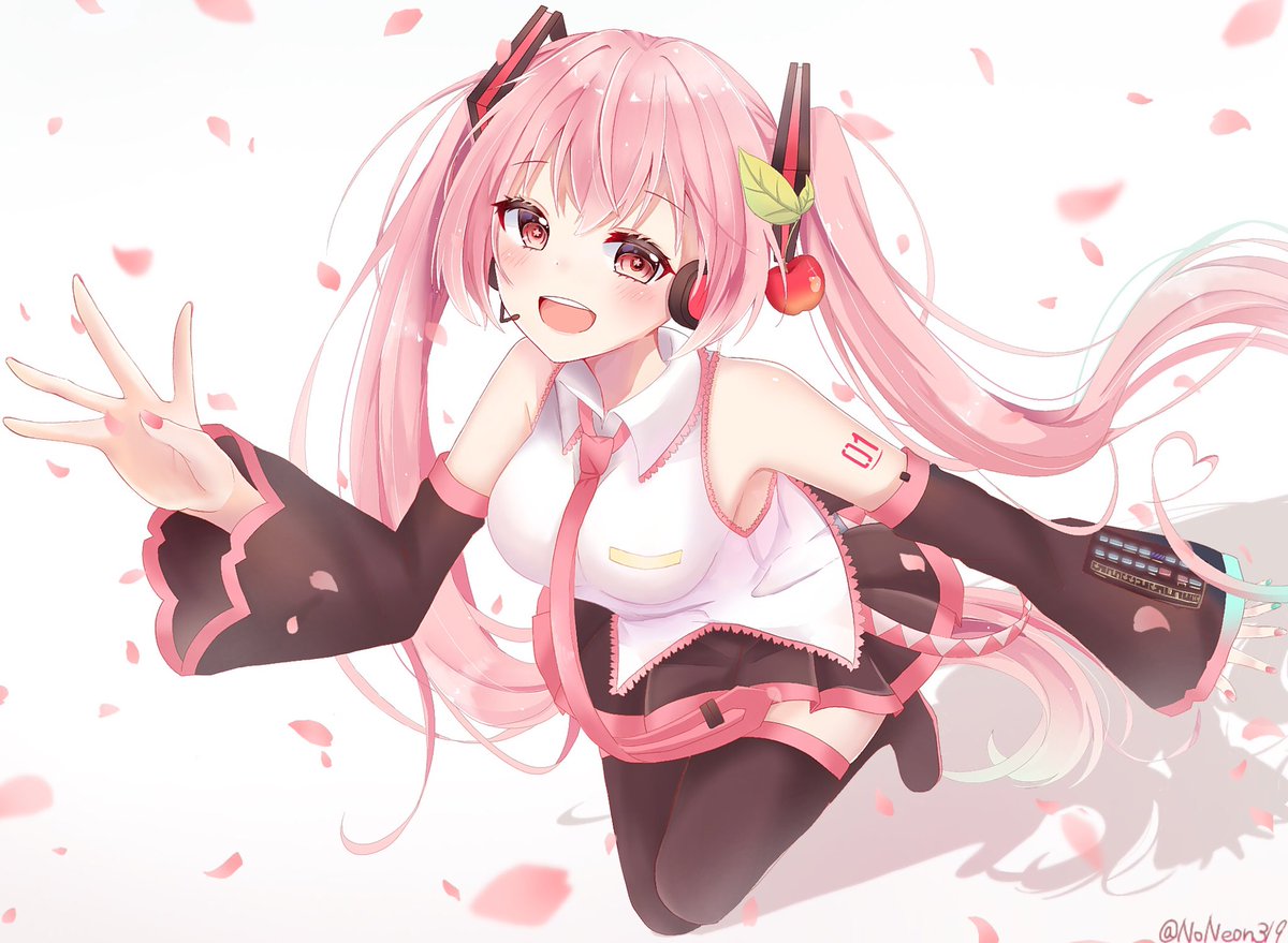 初音ミク ,桜ミク 「桜色のミクさん描きました#さくらの日 」|NoNeのイラスト