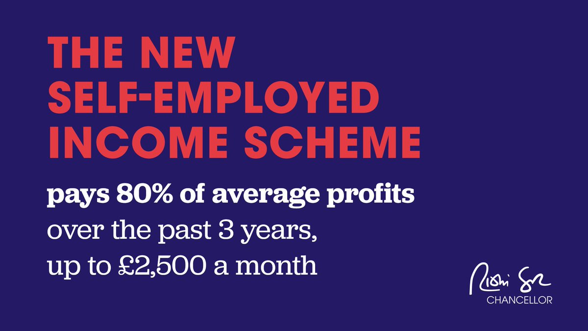 WelshConserv's tweet photo. 📢 The UK Government will pay self-employed people a grant worth 80% of their average monthly profits over the last three years, up to £2,500 a month. https://t.co/EjF7UIUySd