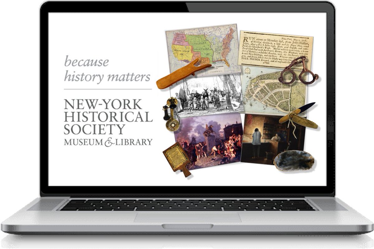 NYHistory's tweet photo. 💻 Welcome to History @ Home!

We are offering free online social studies programs for students and teachers of all grade levels. 

Weekly student classes will be conducted in real-time by N-YHS educators on Zoom.

Sign up: https://t.co/ps8ghq4GUt #Homeschooling #MuseumFromHome https://t.co/tdNUXuUtZh