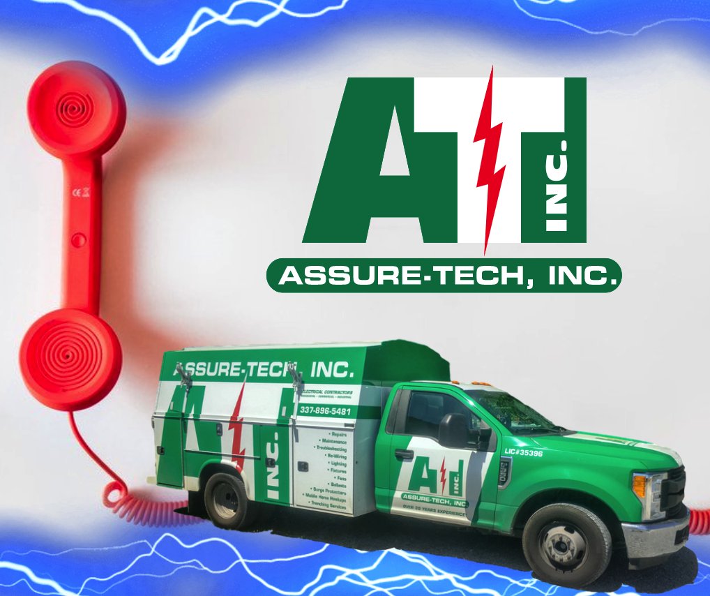 AssureTechLa's tweet photo. WIRE you waiting to CALL us? ☎️
Do you know WATT number to call when you've got an ELECTRICAL PROBLEM? Call (337) 896-5481 and our team at Assure Tech Inc will be right out to take care of YOU!! We're HEROES at saving the day!!

You can also click here ... https://t.co/ZeEFpOSCT2 https://t.co/F4JMDoqrHl
