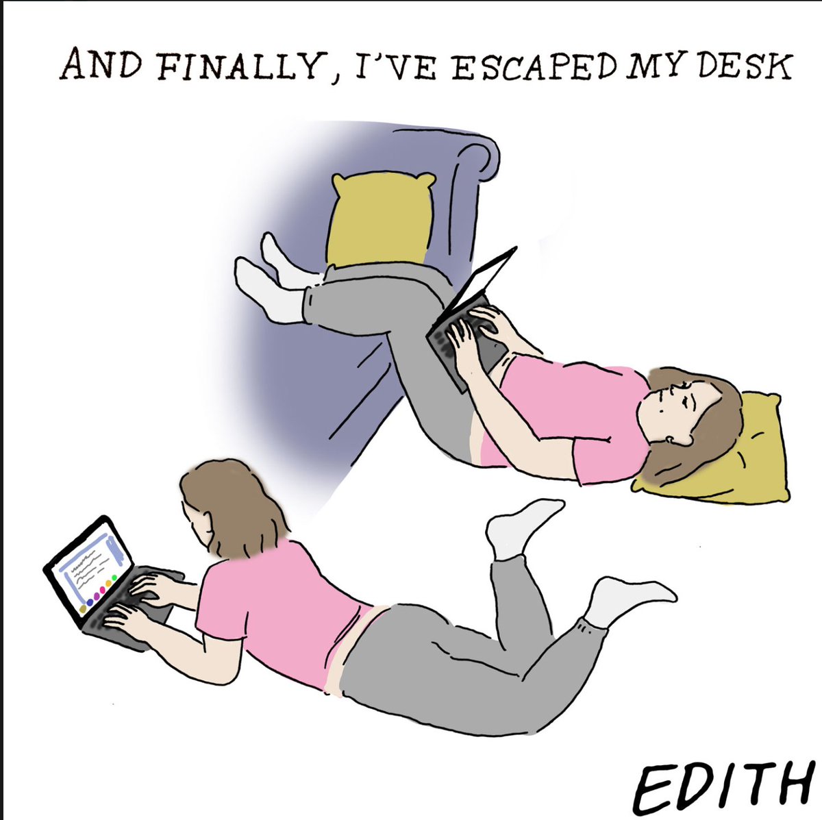 Edith is (allegedly) working from home.

More from our resident cartoonist here: torto.se/2UEaRCf
