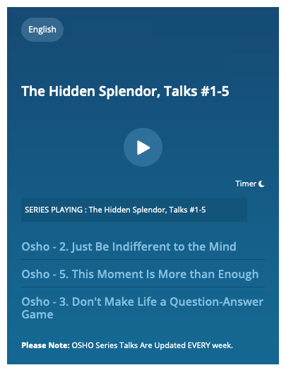 OSHO's tweet photo. Does it often feel that 'something is missing'?
Osho describes it as our "hidden splendor".
Find your hidden splendor on OSHO Radio https://t.co/YgtaYVikFx

#hiddensplendor #osho #oshoquotes #oshoradio #somethingismissing #iosho #stayhome #staysafe #socialdistancingnow https://t.co/0ra4aecjFm