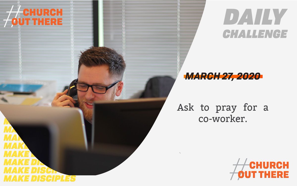 arrowheadmtown's tweet photo. Today's #ChurchOutThere daily challenge: Ask to pray for a co-worker, whether in person or over the phone. Then pray - that is the most important part! Let's be the light in a dark time and take our co-workers' burdens to the Lord. https://t.co/ePwEnwy6ea
