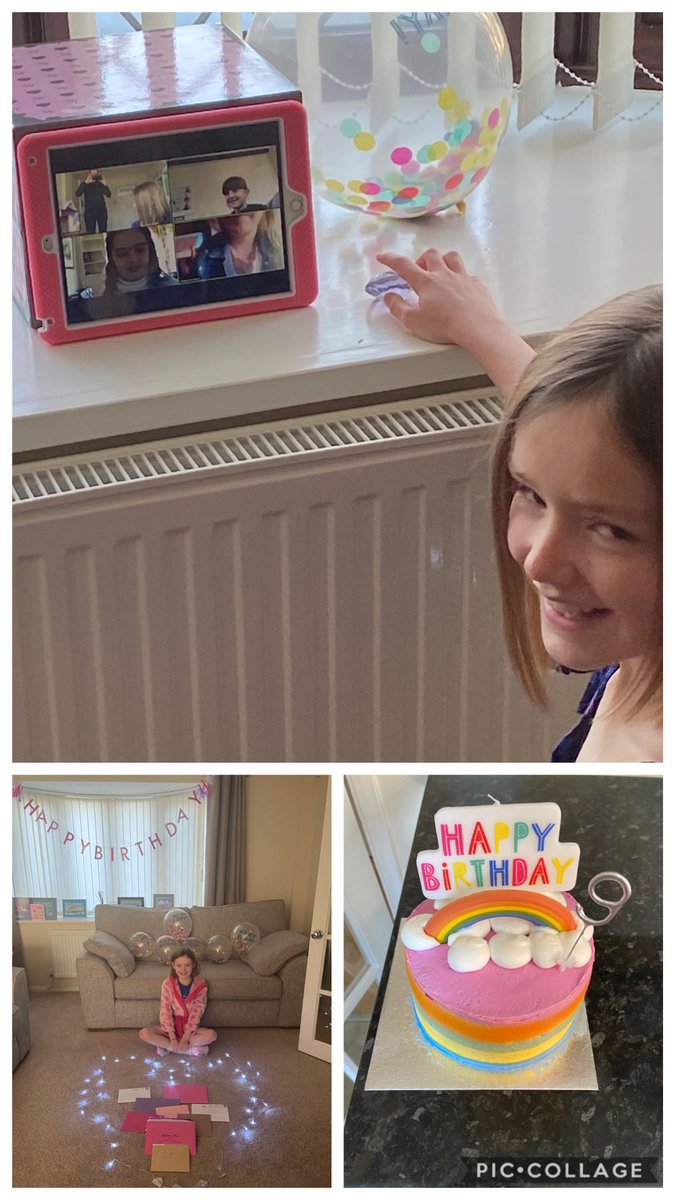 tq1975's tweet photo. Happy (if not slightly unusual) 9th Birthday to the little one!!!!  Enjoying her virtual Zoom party! https://t.co/zceLZA22a6