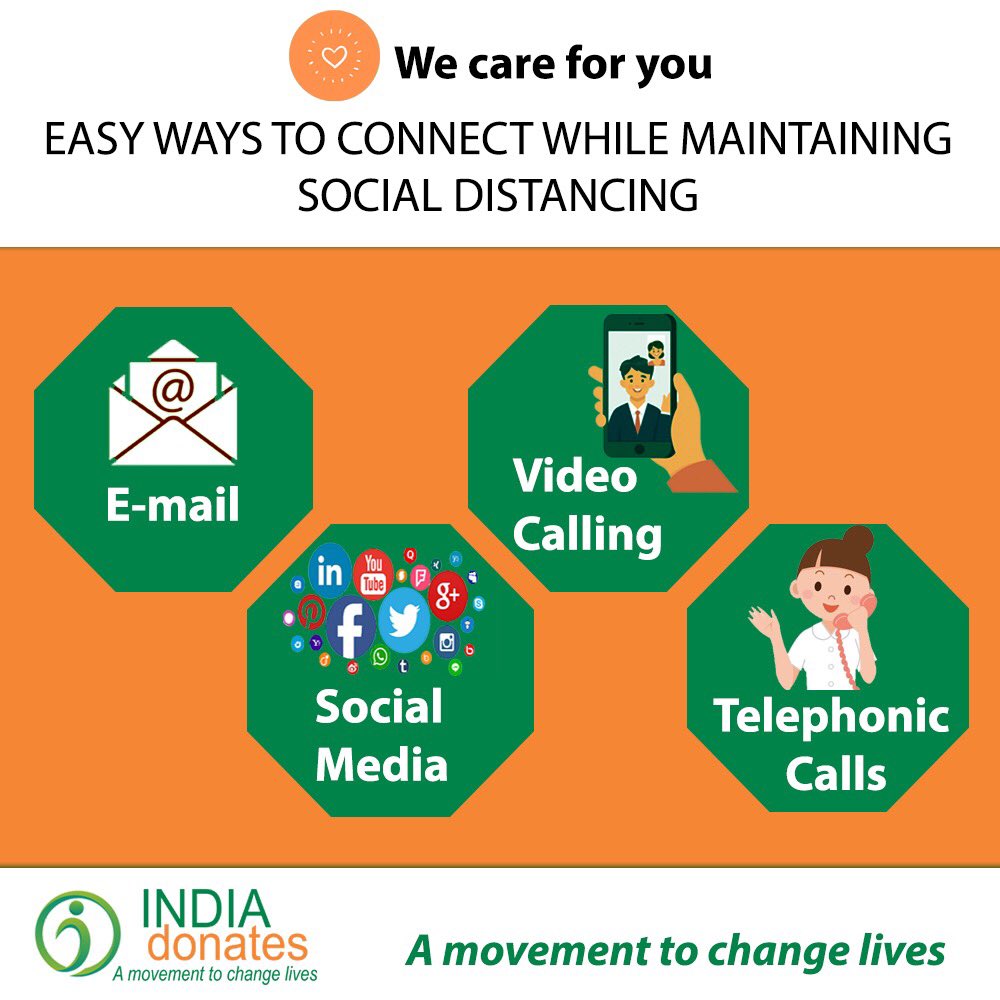 indiadonatesID's tweet photo. WE CARE FOR YOU - While physical distancing has created turbulence in our professional life, use the power of internet to continue communication with ease. Share with whom you care. #indiadonates #COVID2019 #givingplatform #fightagainstcorona https://t.co/GurVQWZVB9
