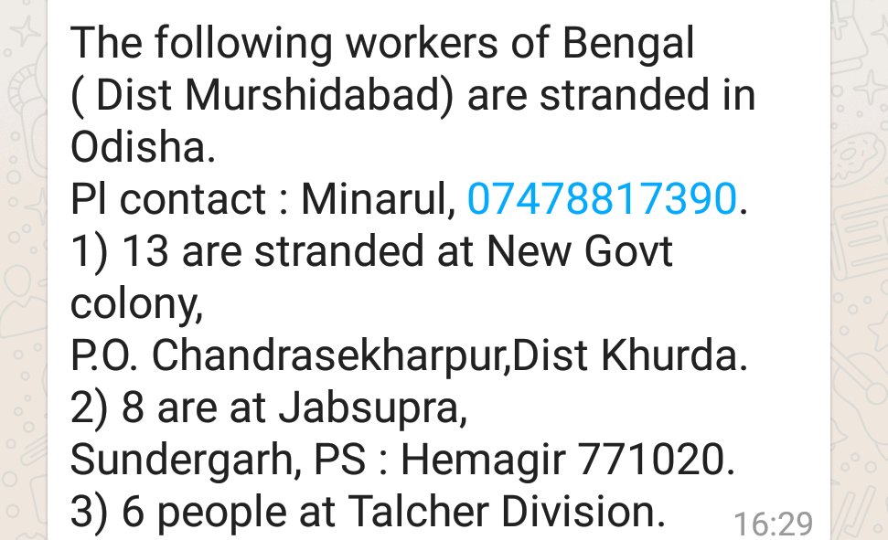 AICCTUhq's tweet image. Workers from Murshidabad dist., (WB) stranded in Odisha. @MamataOfficial @CMO_Odisha #HelpStrandedWorkers #LockdownWithoutPlan
