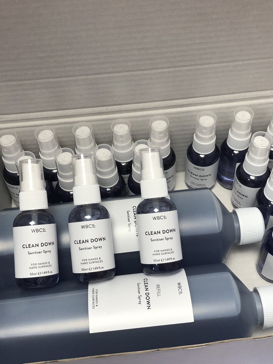 louise_butchart's tweet photo. Big thanks and much appreciation to Kim Cattin @westbarnco for her very kind donation of “Clean Down Sanitizer Spray” a fantastic product for cleaning hands and hard surfaces.....Perfect for the dedicated team on Critical Care @QEGateshead  now more than ever #Clean #grateful https://t.co/dsW9eCO6Az