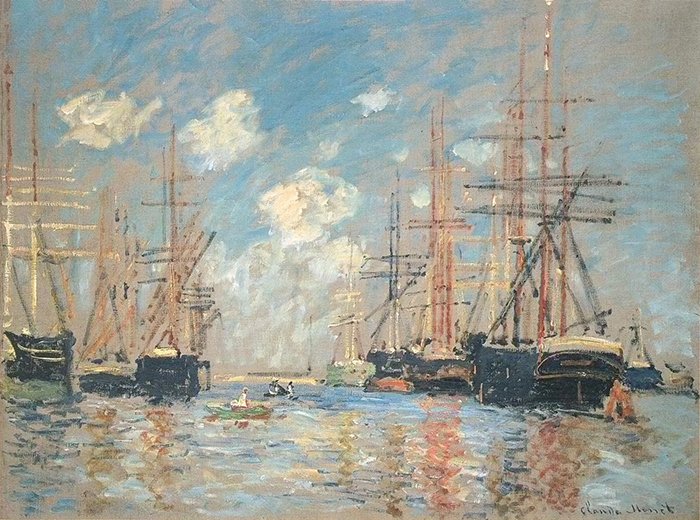 クロード・モネ『アムステルダムの港』1874年 ヤマザキマザック美術館