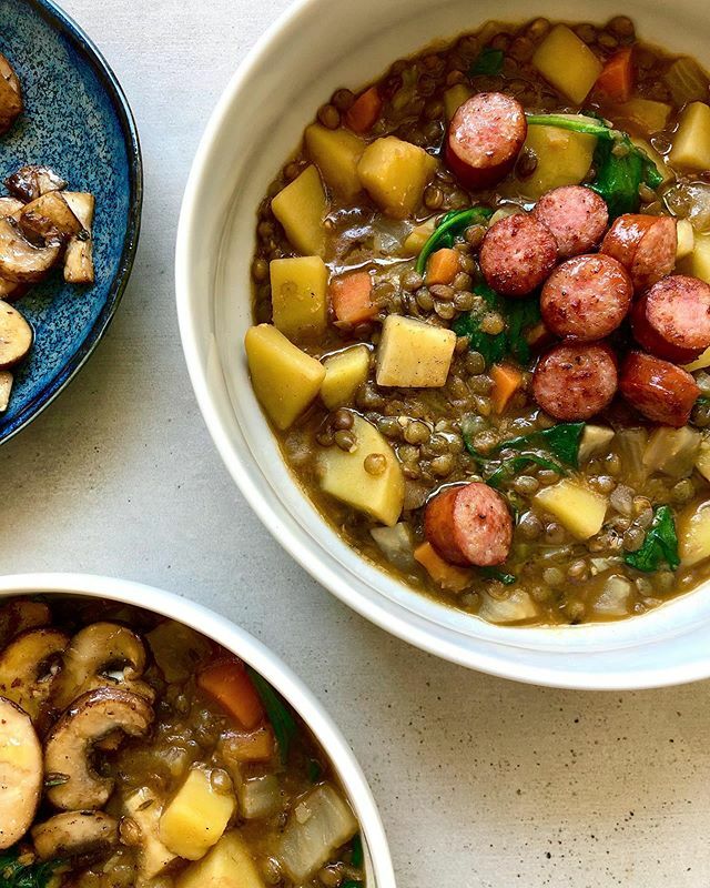 gingernchorizo's tweet photo. New blog post*** Recipe of this Smoky Lentil Stew is up on the blog! This stew has all the yummy flavours you can imagine, so easy to make and so comforting! Just the right food to have these days! The stew itself is vegan so it makes a wonderful base fo… https://t.co/rhBV7AOA42 https://t.co/FMIIKkjfOm
