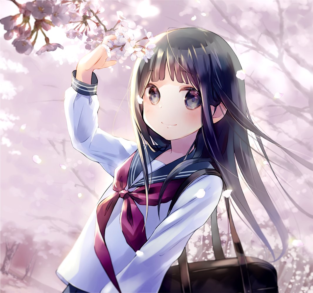 「#桜の日
別名、夢見草っていうらしいですね。
なんか素敵だ。 」|玖珂つかさのイラスト