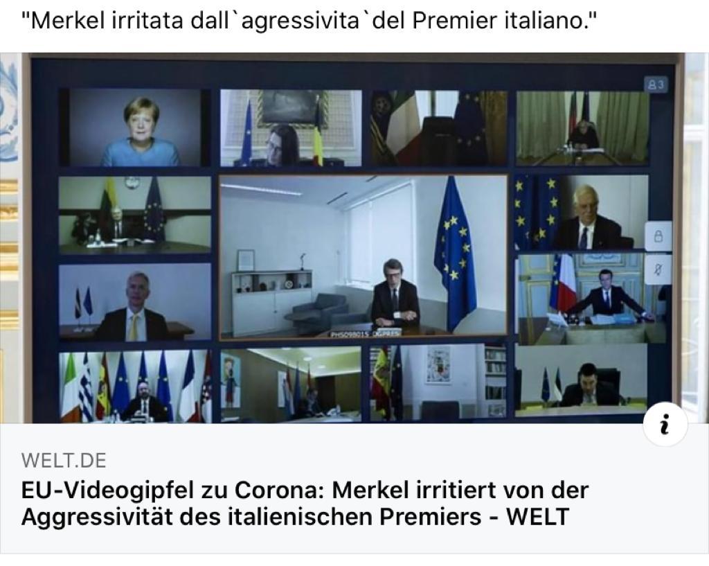 RaphaelRaduzzi's tweet photo. Merkel 'irritata' dall'aggressività del premier italiano. 🇮🇹💪 https://t.co/N1ymgL0cVB