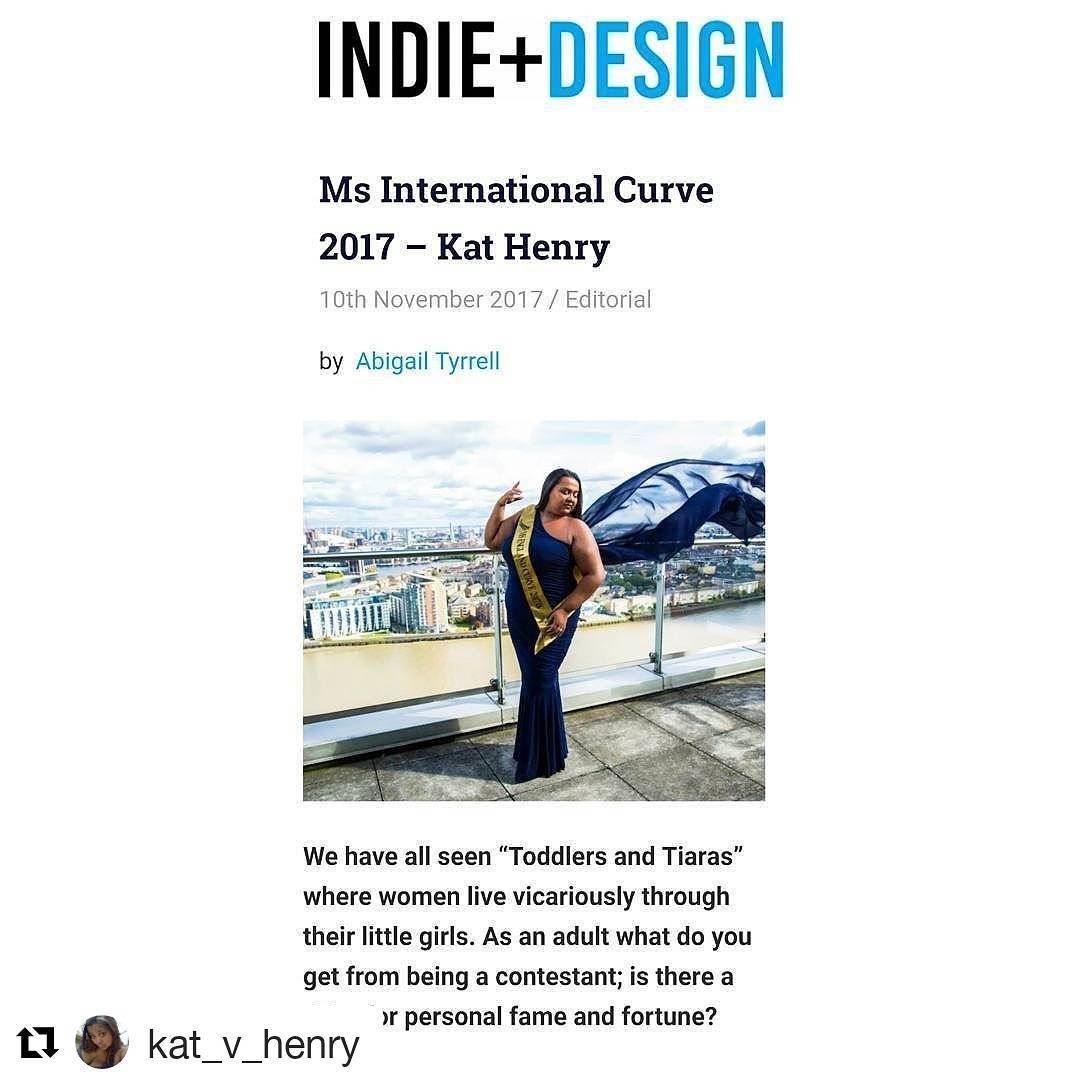 indieplusdesign's tweet photo. "I was interviewed by @indieplusdesign after winning my title of #MsInternationalCurve2017. The questions were far more in depth and delving than any interview I have ever had" Kat Henry. Give it a read... https://t.co/IbuGcg99jM #Indieplusdesigns #pageantaccess #pageantplanet https://t.co/XEjKjL6VSr