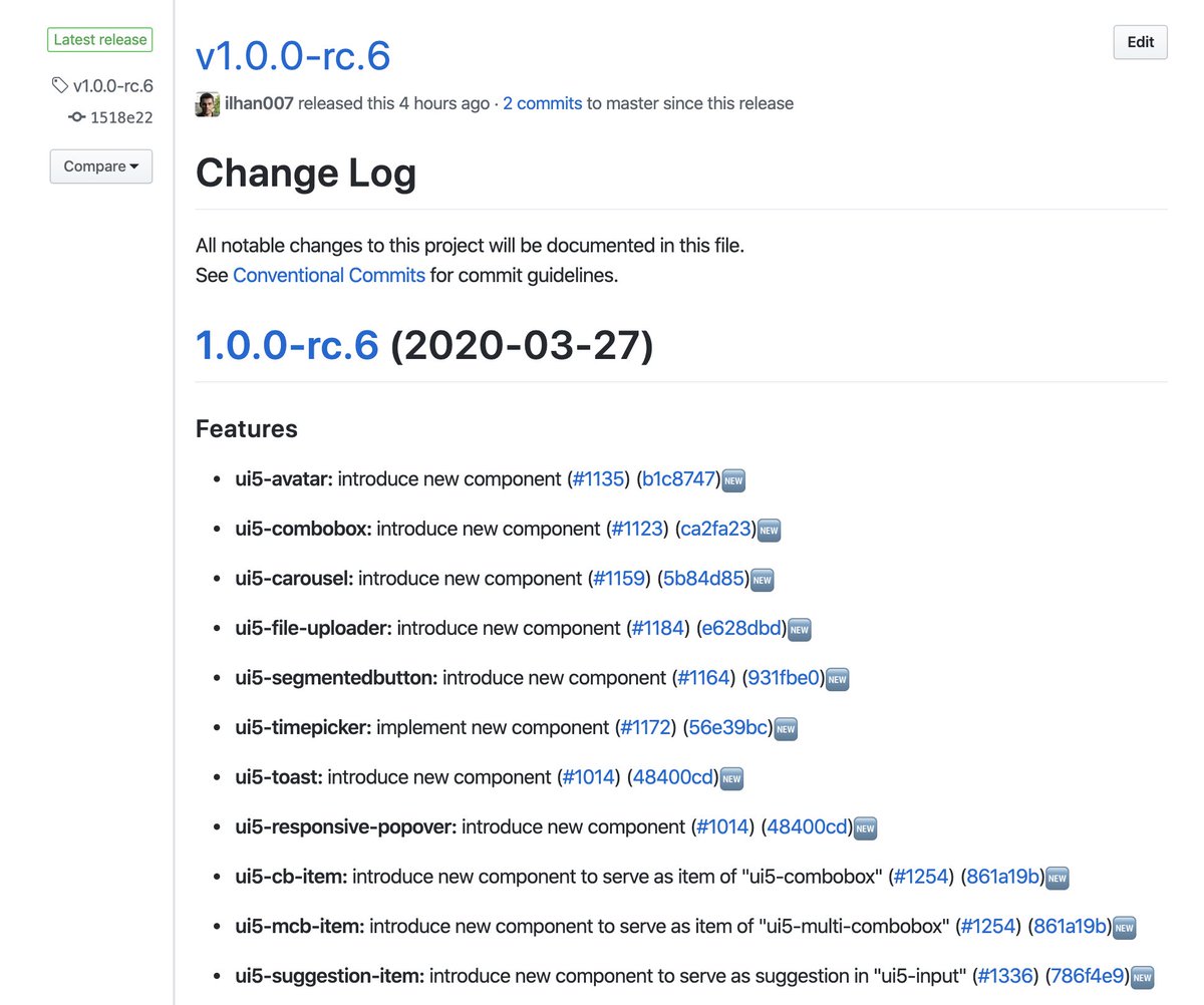 Finally UI5 Web Components RC. 6 is here!

Lots of new components, performance improvements, bug fixes.

New favourite component with NO ISSUES for 
<a href="/ilhanorhan007/">ilhan orhan</a>  ui5-timepicker 😄

github.com/SAP/ui5-webcom…

Huge thanks to the team!

#ui5 #webcomponents #ui5webcomponents