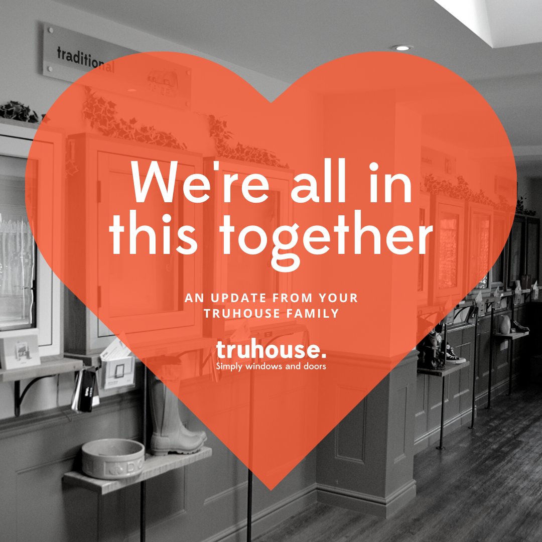 truhouseuk's tweet photo. ****Temporary showroom closure****
We are ensuring that our friendly team remain available to you by phone, email, video call, virtual meeting, social media, and any other digital channel that suits you – from the comfort of your home.
We’re all in this together.
truhouse. family https://t.co/MeCqR5lxsW