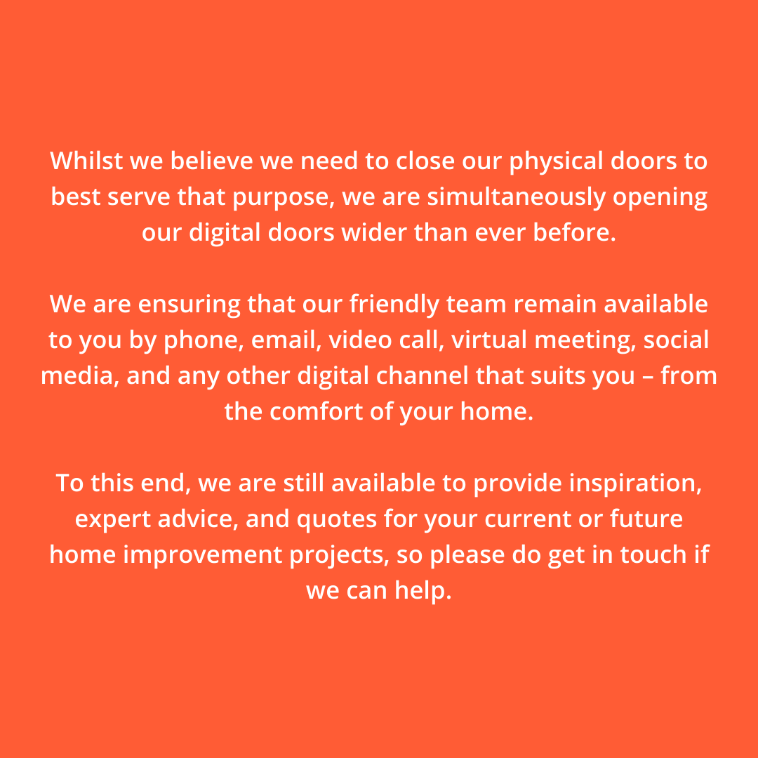 truhouseuk's tweet photo. ****Temporary showroom closure****
We are ensuring that our friendly team remain available to you by phone, email, video call, virtual meeting, social media, and any other digital channel that suits you – from the comfort of your home.
We’re all in this together.
truhouse. family https://t.co/MeCqR5lxsW